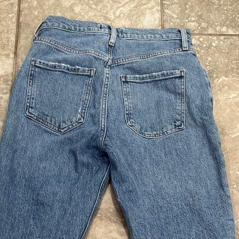 AGOLDE Riley Long High Rise Straight Leg Jeans Blue Size 24 A9090B-1554 - Picture 7 of 14
